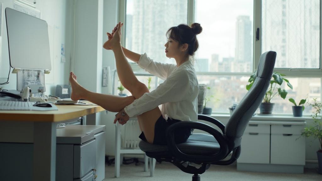 15% 허리 통증 완화, 의자스트레칭의 놀라운 효과
