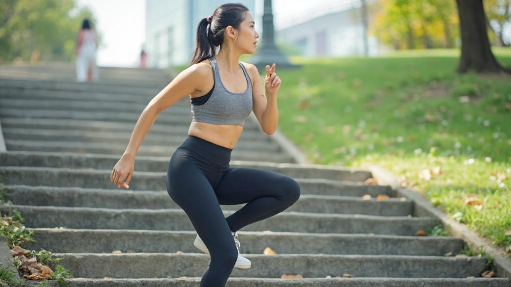 계단 오르기 무릎에 긍정적인 접근법으로 건강한 습관 만들기